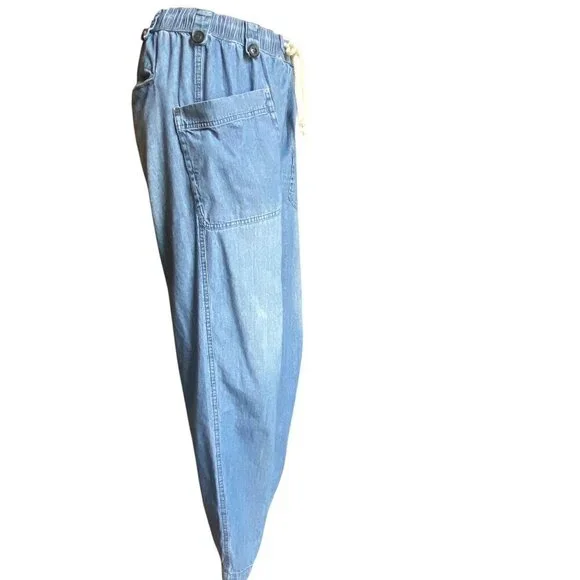 W.A.Y/Wonderful and Young Wide Leg Drawstring Waist Blue Jeans Sz S #134Q - Picture 3 of 7